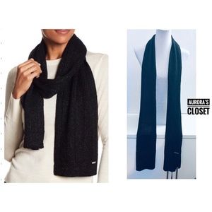 Michael Kors Black Glitter Scarf Long Wool